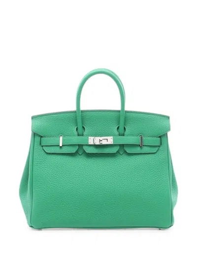 Pre-owned Hermes 2020 25 Birkin Tote Bag In Green