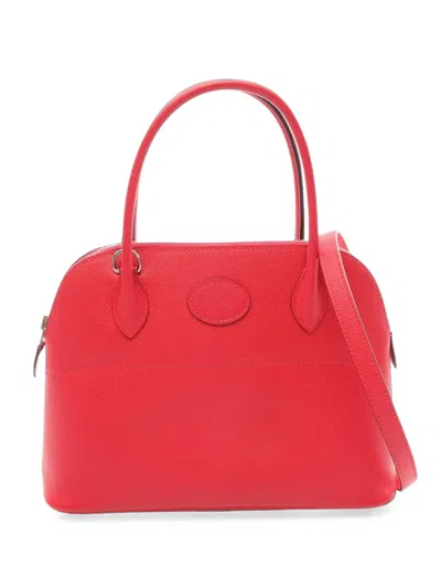 Pre-owned Hermes 2020 27 Bolide Tote Bag In Red