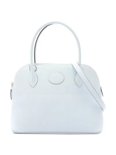 Pre-owned Hermes 2020 27 Boline Two-way Tote Bag In Blue