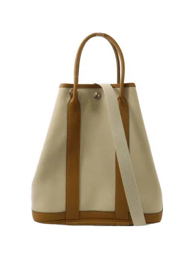 Pre-owned Hermes 2020 28 Garden File Tote Bag In Neutral