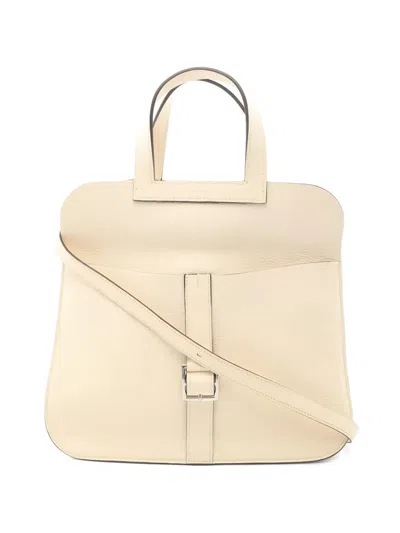 Pre-owned Hermes 2020 31 Halzan Two-way Tote Bag In Neutral