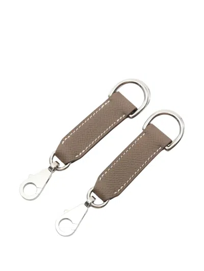 Pre-owned Hermes 2020 Attaché Soie Bag Charm In Neutral
