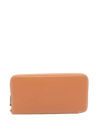 Pre-owned Hermes 2020 Azap Long Wallet In Brown