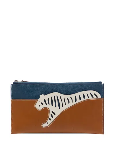 Pre-owned Hermes 2020 Barenia And Epsom Rooroo Pouch In Brown