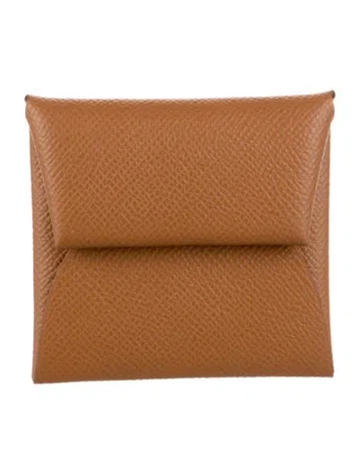Pre-owned Hermes 2020 Bastia Coin Pouch In Brown