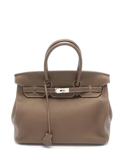 Pre-owned Hermes 2020 Birkin 35 Tote Bag In Braun