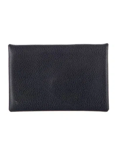 Pre-owned Hermes 2020 Calvi Cardholder In Blue