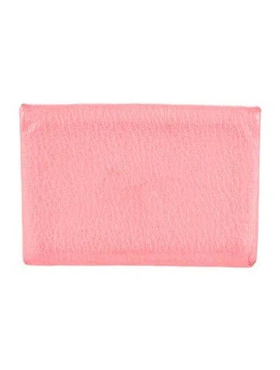 Pre-owned Hermes 2020 Calvi Cardholder In Pink