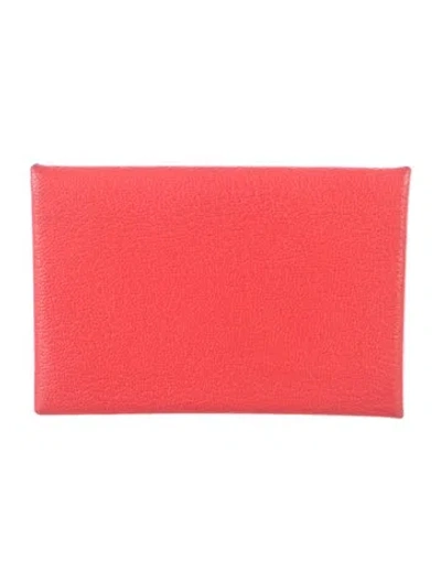 Pre-owned Hermes 2020 Calvi Verso Card Holder In Multi