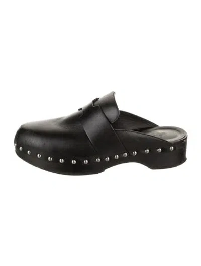 Pre-owned Hermes 2020 Calya Mules In Black