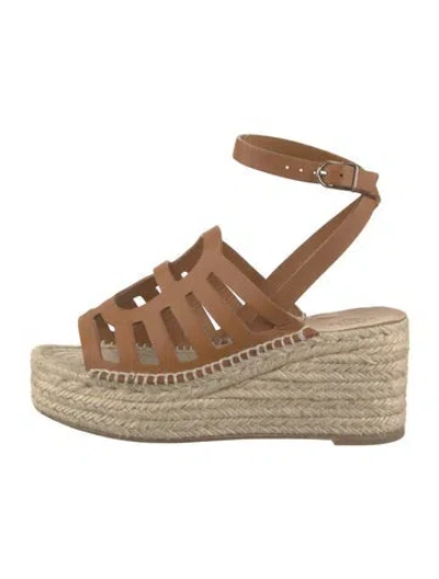 Pre-owned Hermes 2020 Catalya Espadrilles In Brown