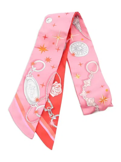 Pre-owned Hermes 2020 C'est La Fete Twilly Scarf In Red