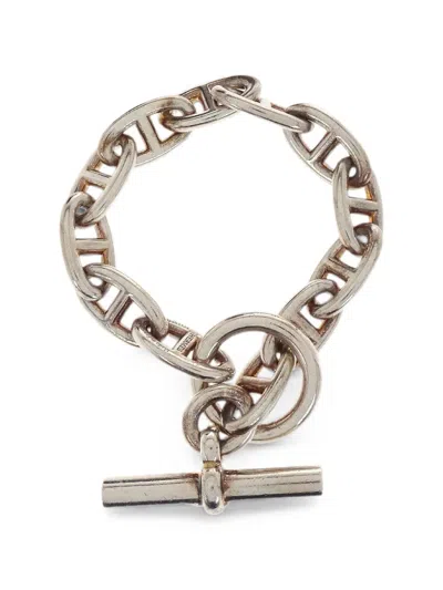 Pre-owned Hermes 2020 Chaine D'ancre Gm Bracelet In Silver