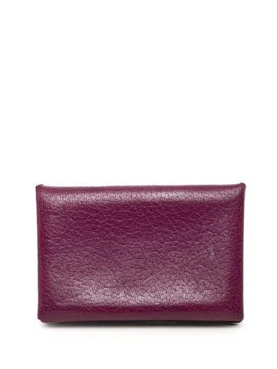 Pre-owned Hermes 2020 Chevre Mysore Calvi Card Holder In Purple