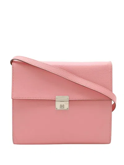 Pre-owned Hermes 2020 Chevre Mysore Clic 16 Wallet On Strap Crossbody Bag In Pink