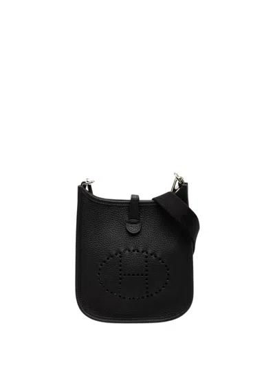 Pre-owned Hermes 2020 Clemence Evelyne 16 Amazone Crossbody Bag In Black