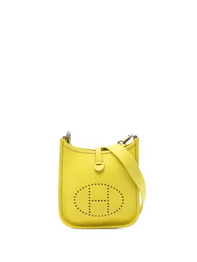 Pre-owned Hermes 2020 Clemence Evelyne I Tpm Crossbody Bag In Yellow