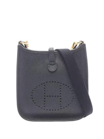 Pre-owned Hermes 2020 Clemence Evelyne Tpm 16 Crossbody Bag In Black