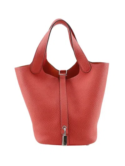 Pre-owned Hermes 2020 Clemence Picotin Lock 18 Handbag In Pink