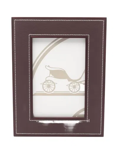 Pre-owned Hermes 2020 Contrast-stitching Photo Frame In Brown