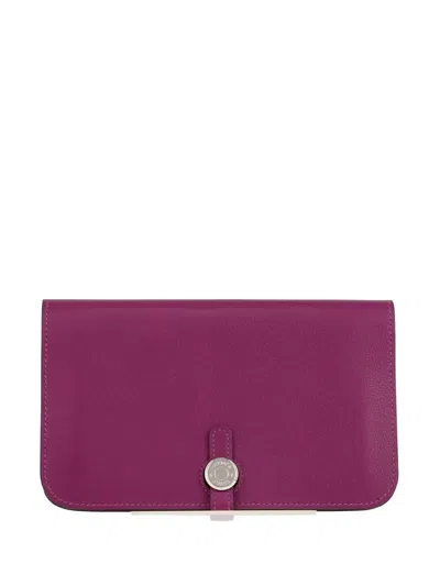 Pre-owned Hermes 2020 Dogon Wallet In Purple