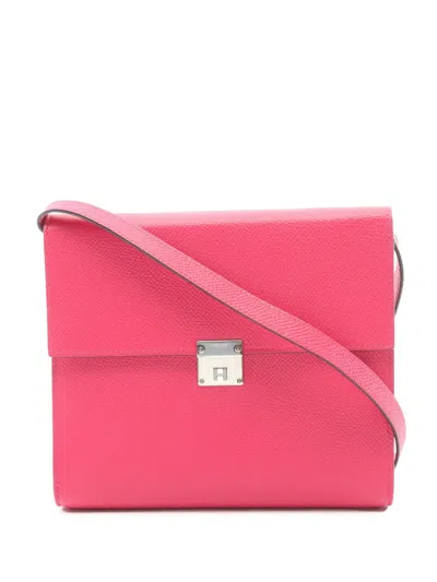 Pre-owned Hermes 2020 Epsom Clic 16 Wallet On Strap Crossbody Bag In Pink