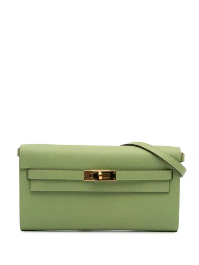 Pre-owned Hermes 2020 Epsom Kelly To Go Wallet Crossbody Bag