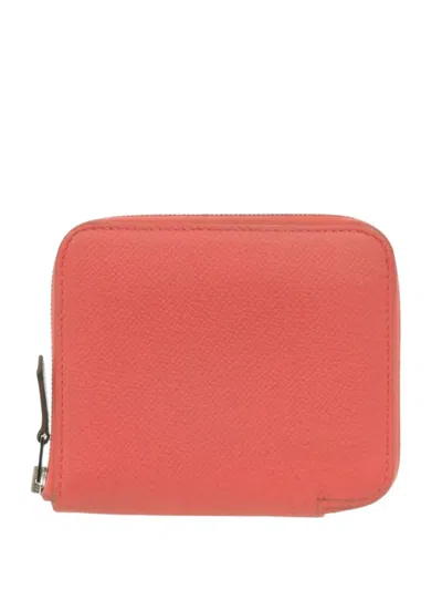 Pre-owned Hermes 2020 Epsom Silk In Compact Wallet Small Wallets In Pink