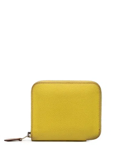 Pre-owned Hermes 2020 Epsom Silk In Compact Wallet Small Wallets In Yellow