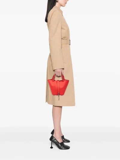 Pre-owned Hermes 2020 Epsom Tressage Picotin Lock 18 Handbag In Red