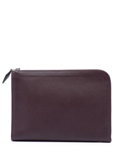 Pre-owned Hermes 2020 Epsom Zip Computer Laptop Sleeve Case Clutch Bag In Red