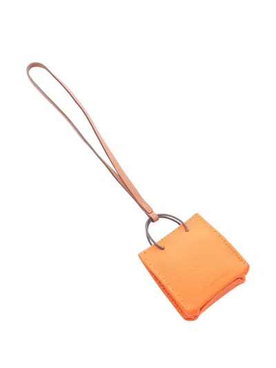 Pre-owned Hermes 2020 Feu Bag Charm In Orange