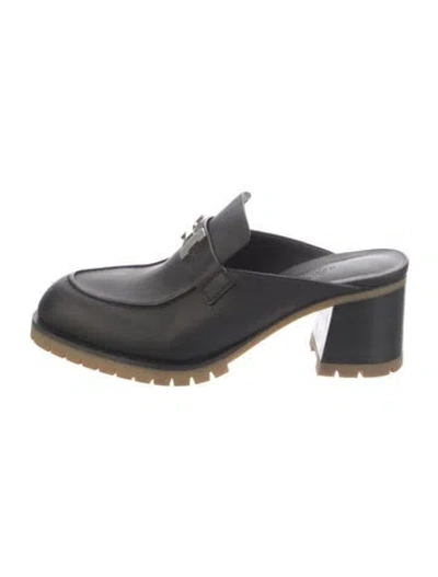 Pre-owned Hermes 2020 Flore 60 Mules In Black