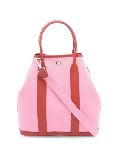 Pre-owned Hermes 2020 Garden File Pm Tote Bag In Pink