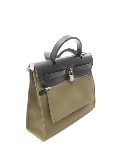 Pre-owned Hermes 2020 Herbag Zip Pm Tote Bag In Green