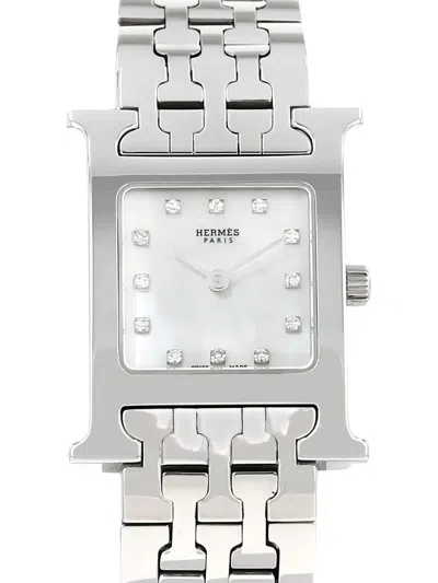 Pre-owned Hermes 2020 Heure H 21mm Watch In White