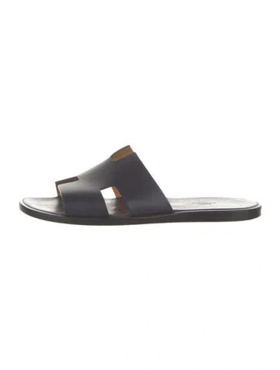 Pre-owned Hermes 2020 Izmir Slides In Blue