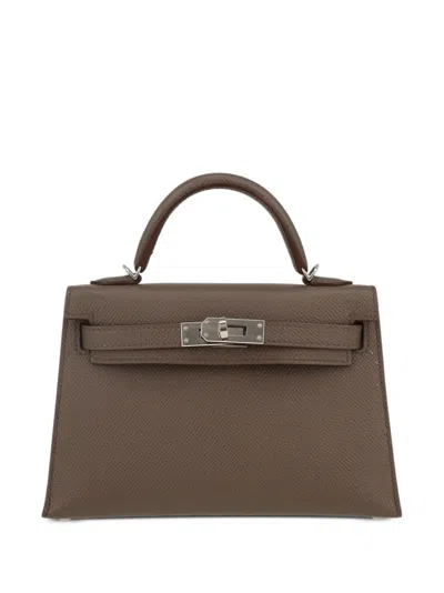 Pre-owned Hermes 2020 Kelly 20 Handbag In Grey