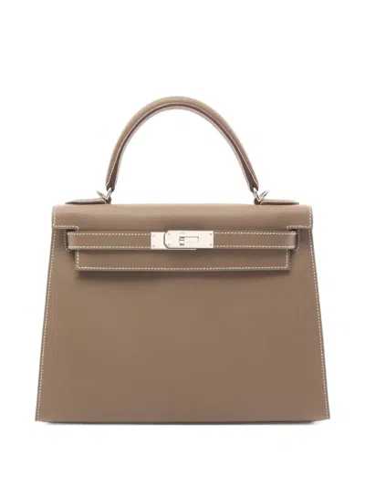 Pre-owned Hermes 2020 Kelly 28 Two-way Tote Bag In Brown