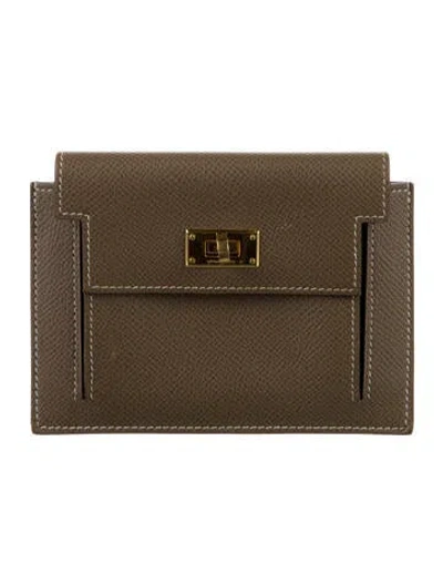 Pre-owned Hermes 2020 Kelly Pocket Compact Wallet In Brown