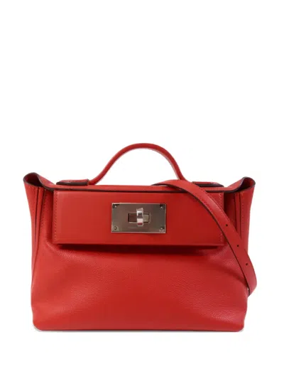 Pre-owned Hermes 2020 Mini 24/24 Tote Bag In Red