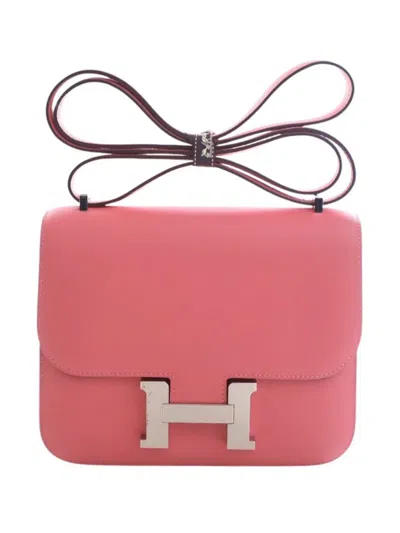 Pre-owned Hermes 2020 Mini Evercolor Constance 18 Crossbody Bag In Pink