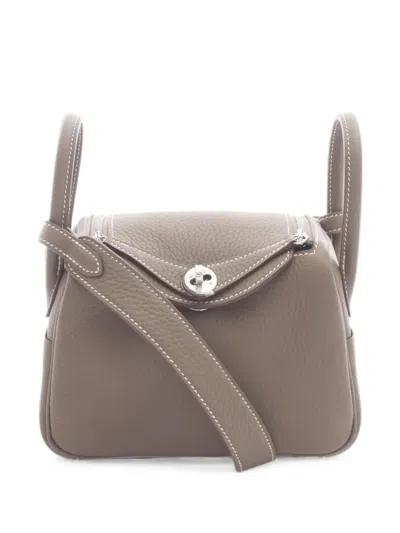 Pre-owned Hermes 2020 Mini Lindy Tote Bag In Brown