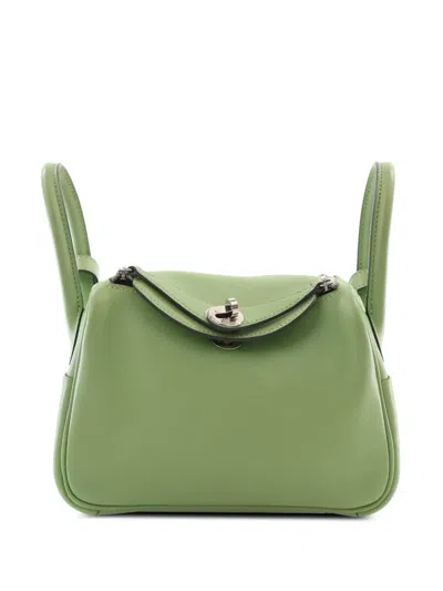 Pre-owned Hermes 2020 Mini Swift Lindy 20 Satchel In Green