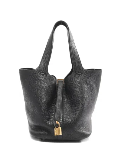 Pre-owned Hermes 2020 Mm Picotin Lock Tote Bag In Black