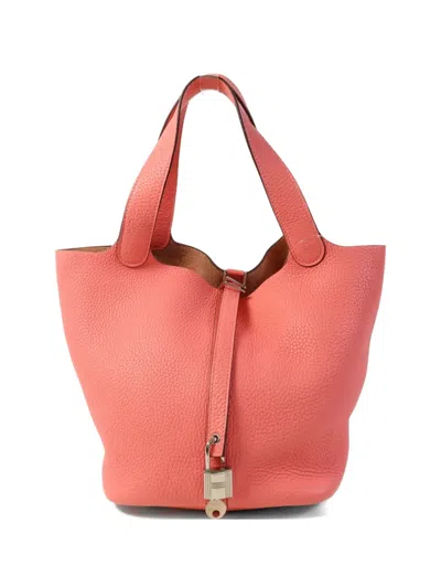 Pre-owned Hermes 2020 Mm Picotin Tote Bag In Pink