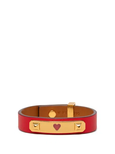 Pre-owned Hermes 2020 Narrow Swift As De Coeur Bracelet Costume Bracelet In Gold