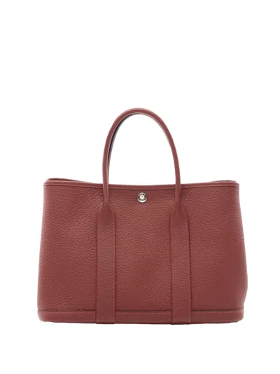 Pre-owned Hermes 2020 Negonda Garden Party 30 Tote Bag In Red