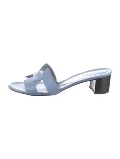 Pre-owned Hermes 2020 Oasis Slides In Blue