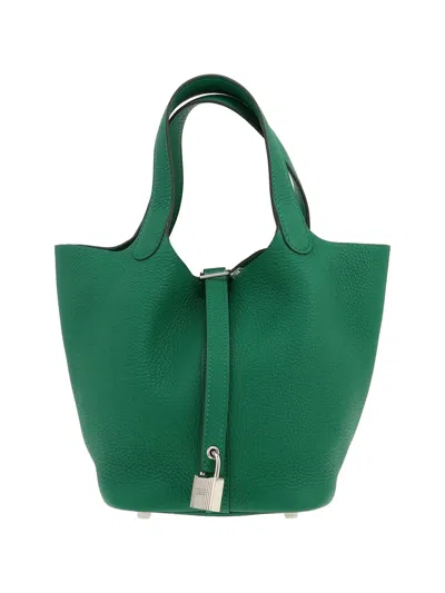 Pre-owned Hermes 2020 Picotin 18 Handbag In Green